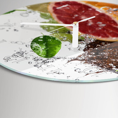 Ronde glazen klok Fruit