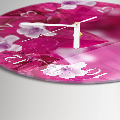 Ronde glazen klok Bloemen