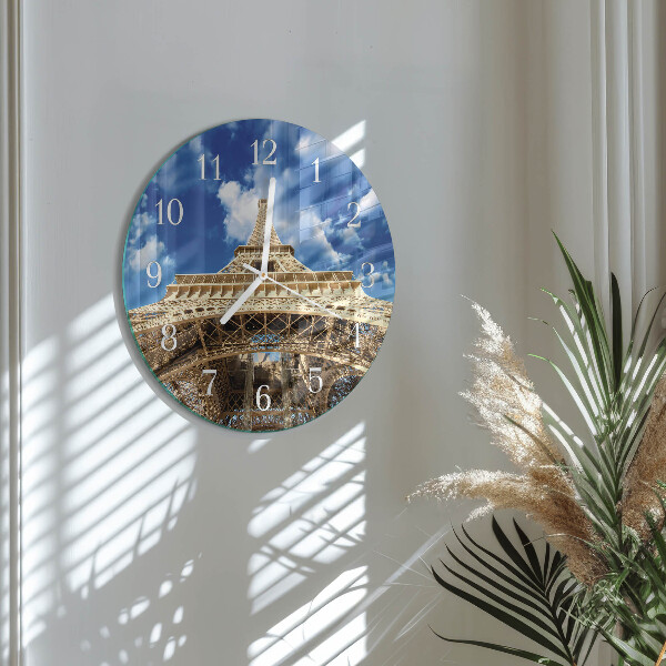 Ronde glazen klok Eiffeltoren