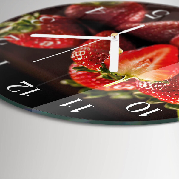 Ronde glazen klok Aardbeien