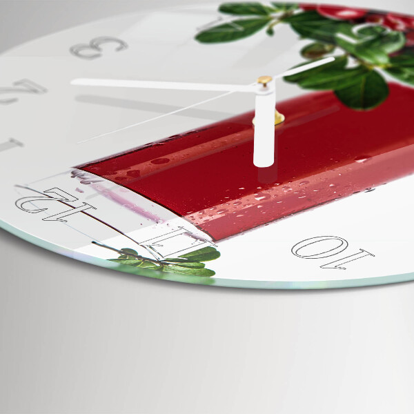 Ronde glazen klok Cranberries