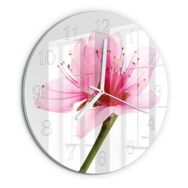 Ronde glazen klok Bloem