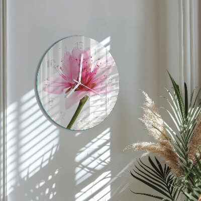Ronde glazen klok Bloem