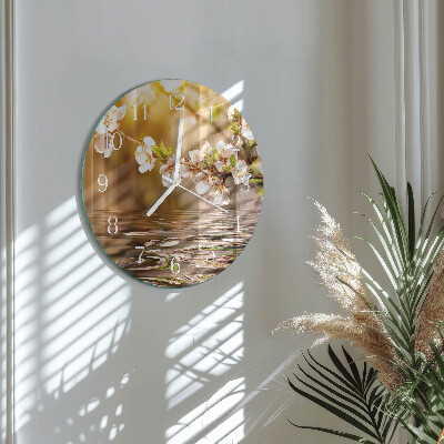Ronde glazen klok Bloemen