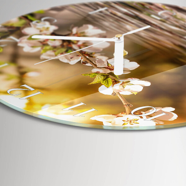 Ronde glazen klok Bloemen