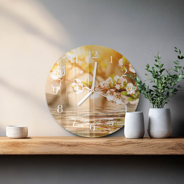 Ronde glazen klok Bloemen