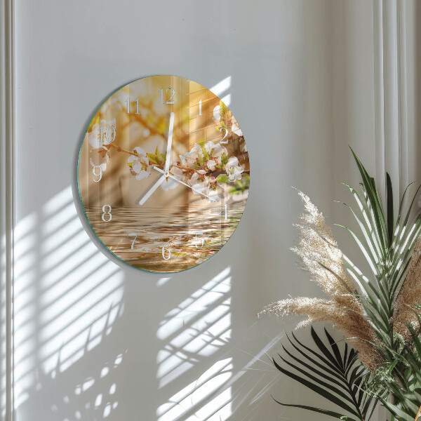 Ronde glazen klok Bloemen