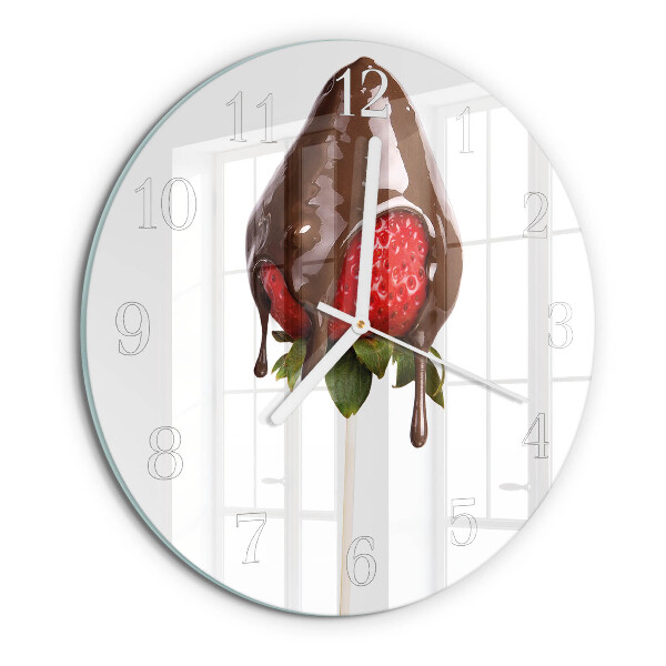 Ronde glazen klok Chocolade