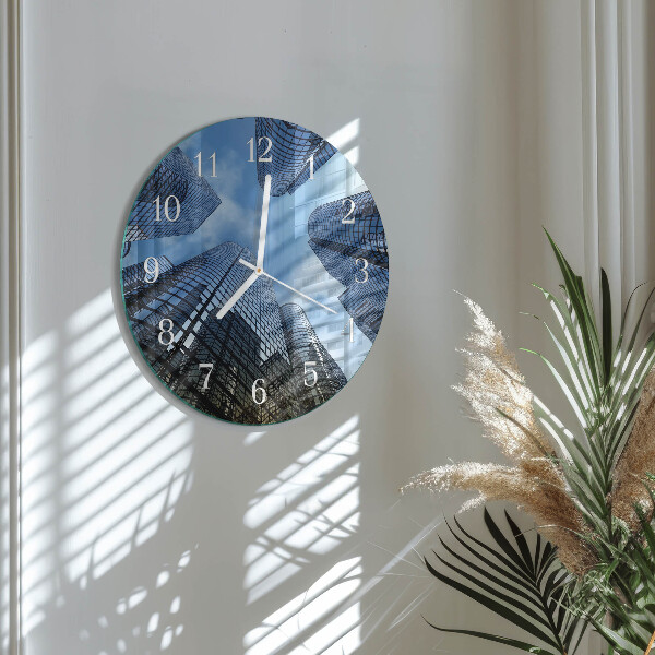 Ronde glazen klok Glazen gebouwen