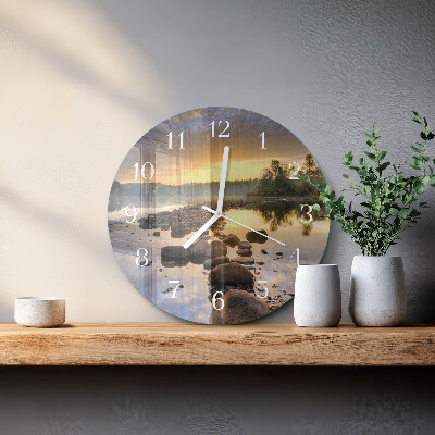 Ronde glazen klok Natura-meer