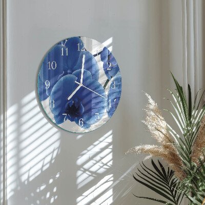 Ronde glazen klok Orchidee