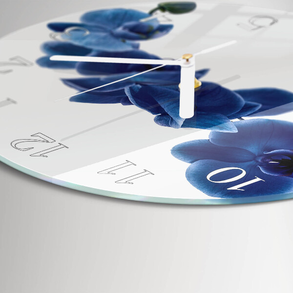 Ronde glazen klok Orchidee