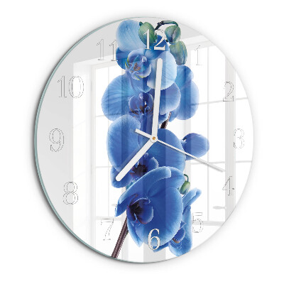 Ronde glazen klok Orchidee