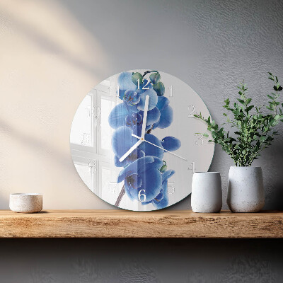 Ronde glazen klok Orchidee