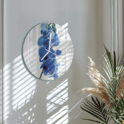 Ronde glazen klok Orchidee