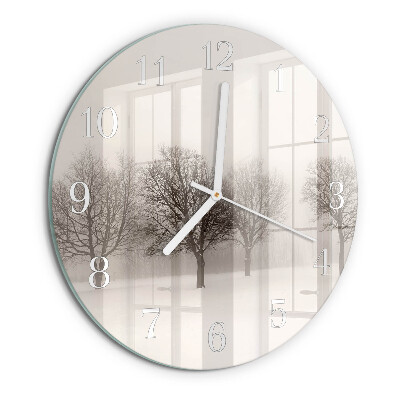 Ronde glazen klok Winter