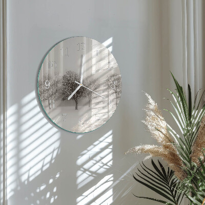 Ronde glazen klok Winter