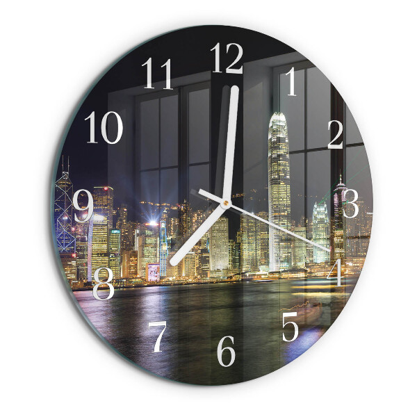 Ronde glazen klok Horizon