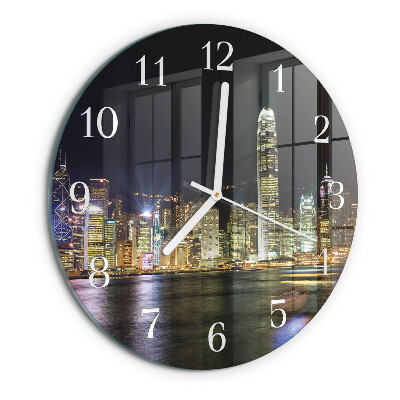 Ronde glazen klok Horizon