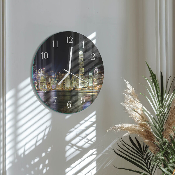 Ronde glazen klok Horizon
