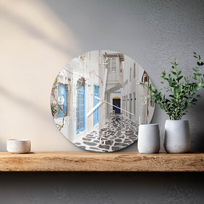 Ronde glazen klok Santorini