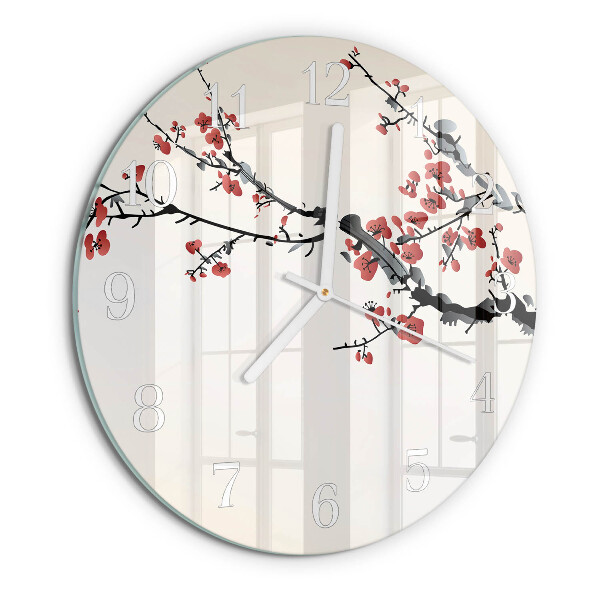 Ronde glazen klok Bloemen