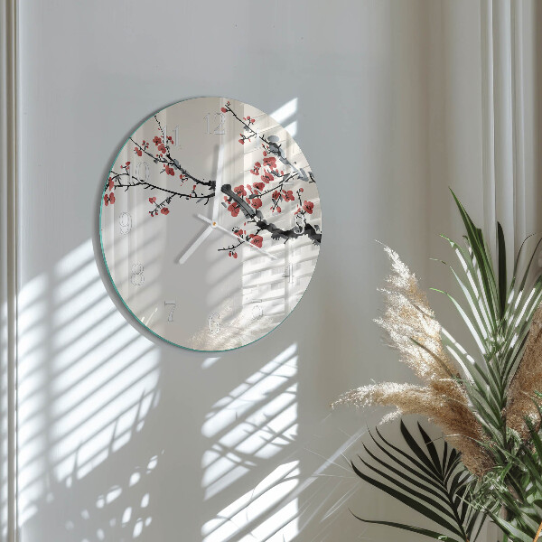 Ronde glazen klok Bloemen