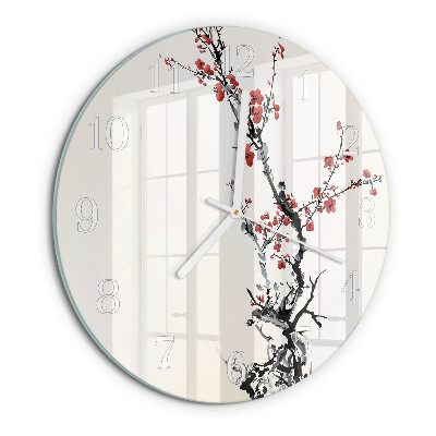 Ronde glazen klok Bloemen
