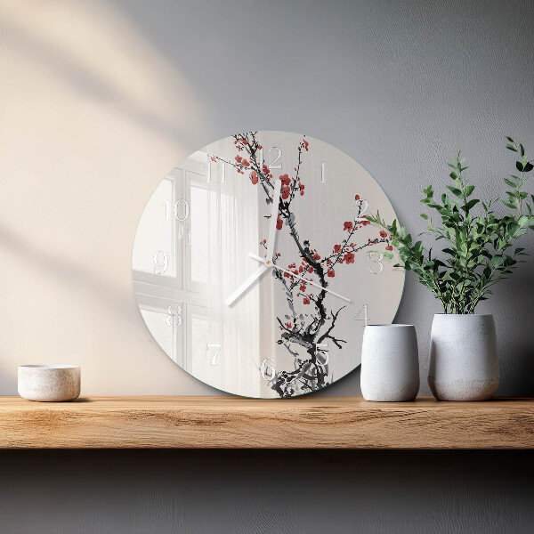 Ronde glazen klok Bloemen