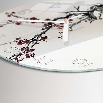 Ronde glazen klok Bloemen
