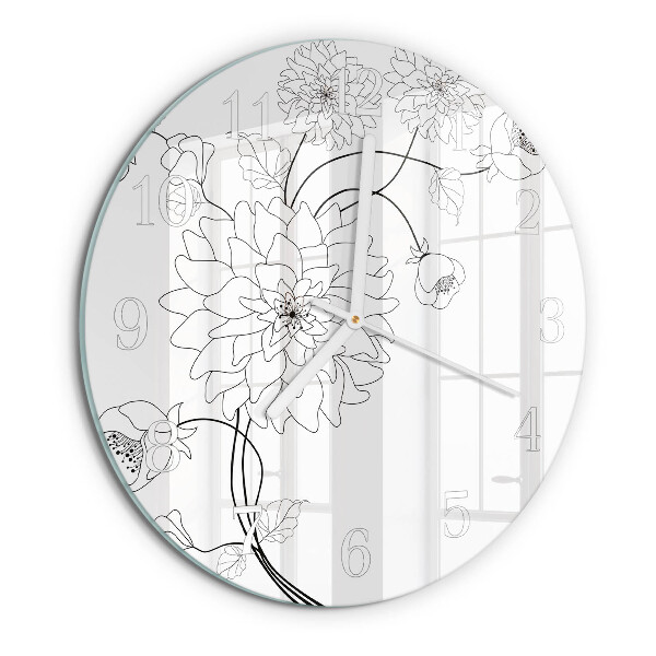 Ronde glazen klok Bloemen