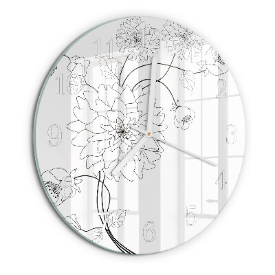 Ronde glazen klok Bloemen