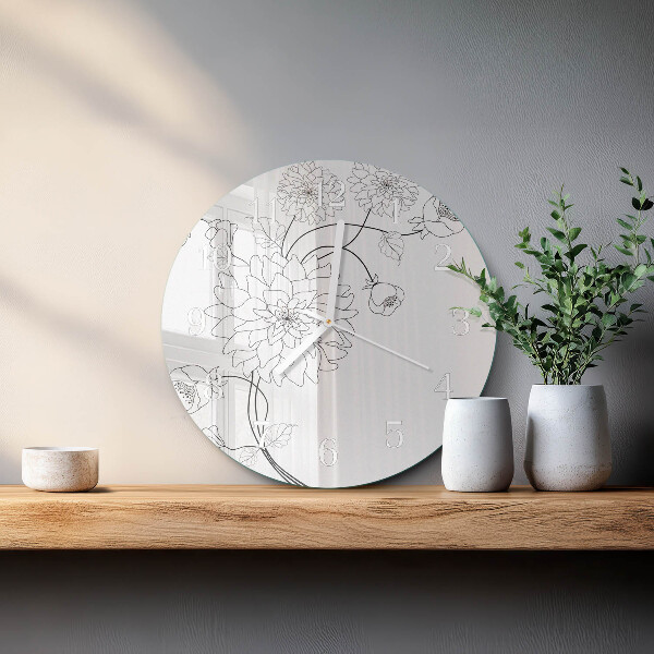 Ronde glazen klok Bloemen