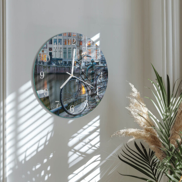 Ronde glazen klok Fiets