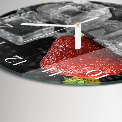 Ronde glazen klok Aardbeienijs