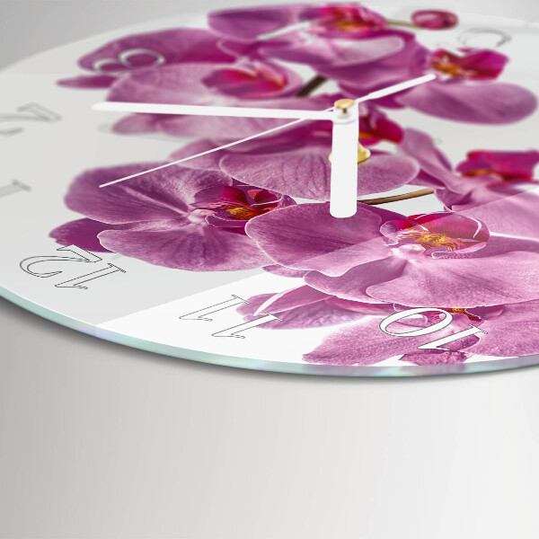 Ronde glazen klok Orchidee