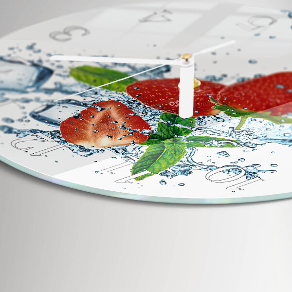 Ronde glazen klok Aardbeien
