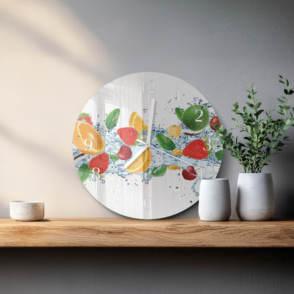 Ronde glazen klok Fruit