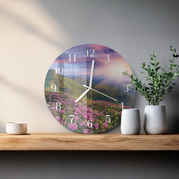 Ronde glazen klok Landschap