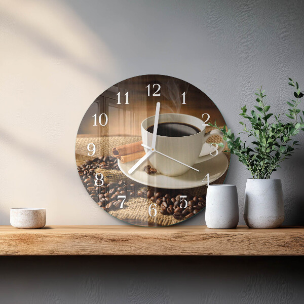 Ronde glazen klok Koffie
