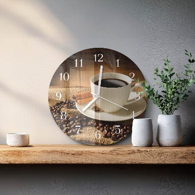 Ronde glazen klok Koffie