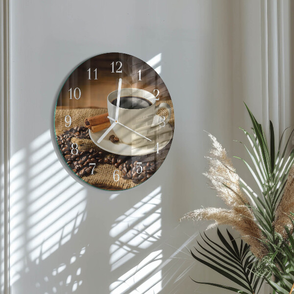 Ronde glazen klok Koffie