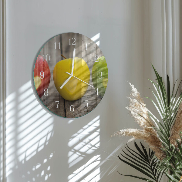 Ronde glazen klok Appels