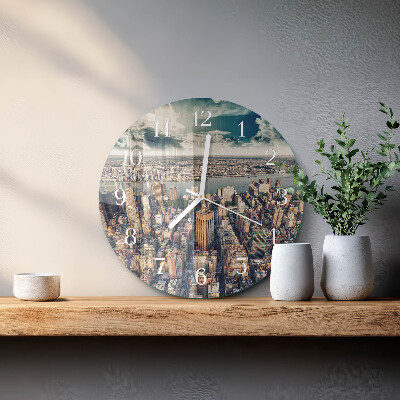 Ronde glazen klok New York