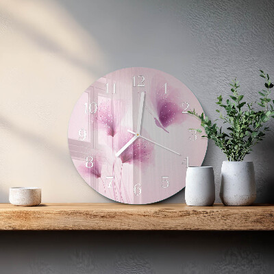 Ronde glazen klok Bloemen