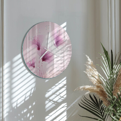 Ronde glazen klok Bloemen