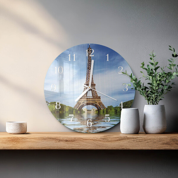 Ronde glazen klok Eiffeltoren