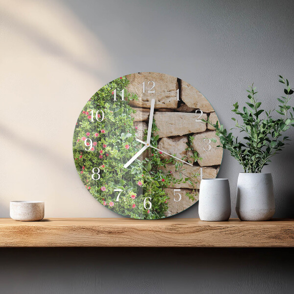 Ronde glazen klok Natuurstenen