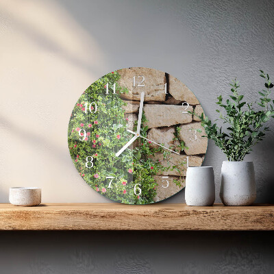 Ronde glazen klok Natuurstenen