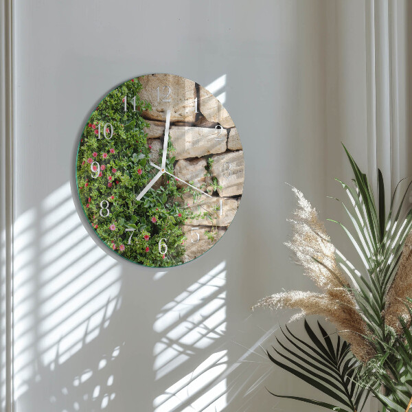 Ronde glazen klok Natuurstenen